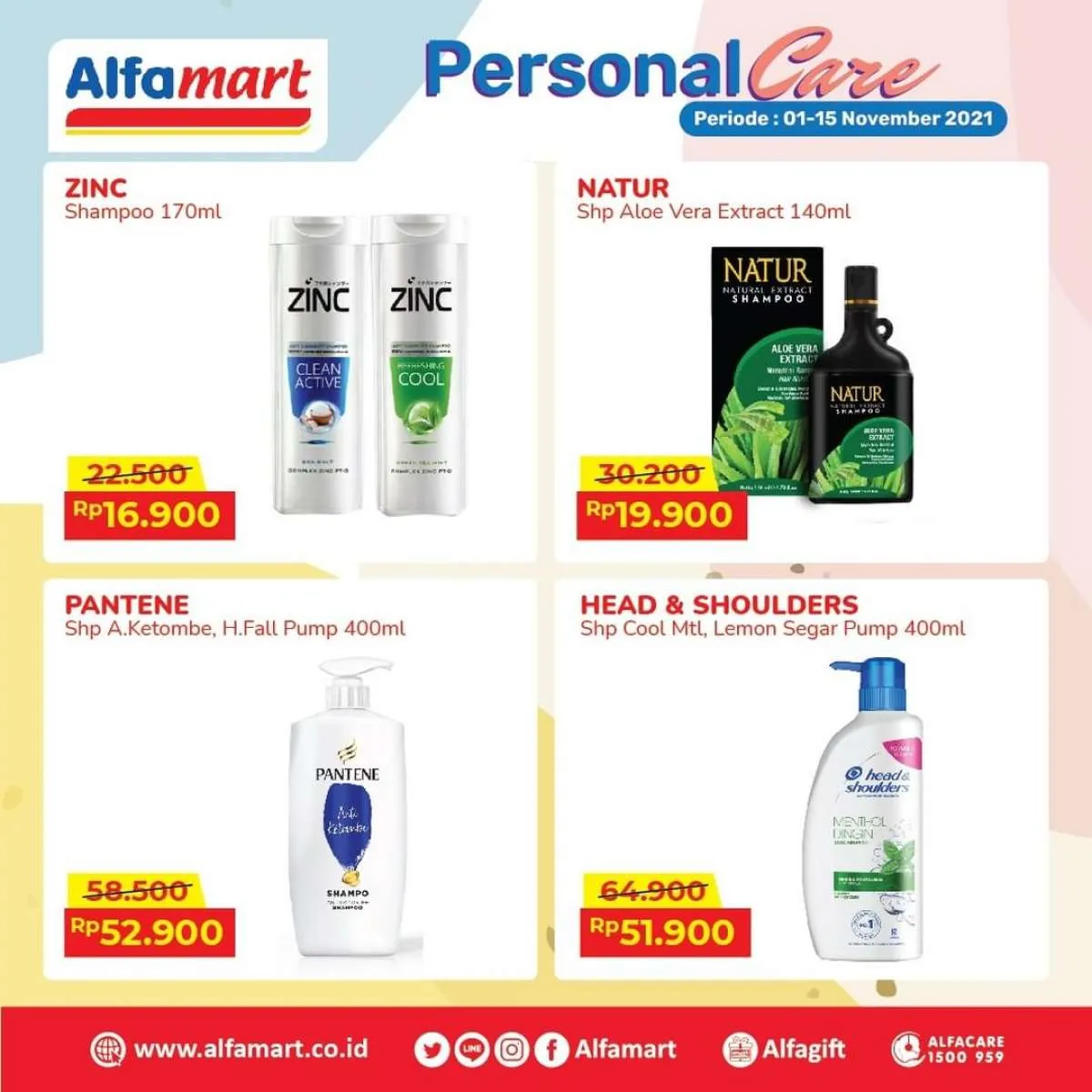 Promo Alfamart Personal Care, Dapatkan Gratis Gula 1kg untuk Setiap Pembelian Shampoo