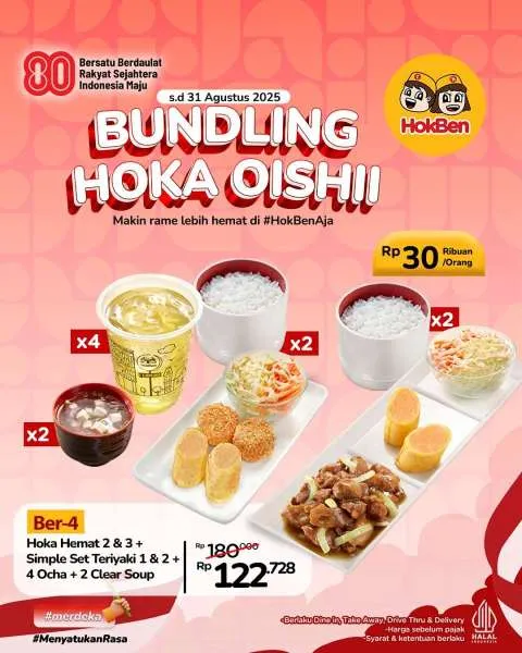 Promo HokBen Bundling Hoka Oishii Agustus Berempat