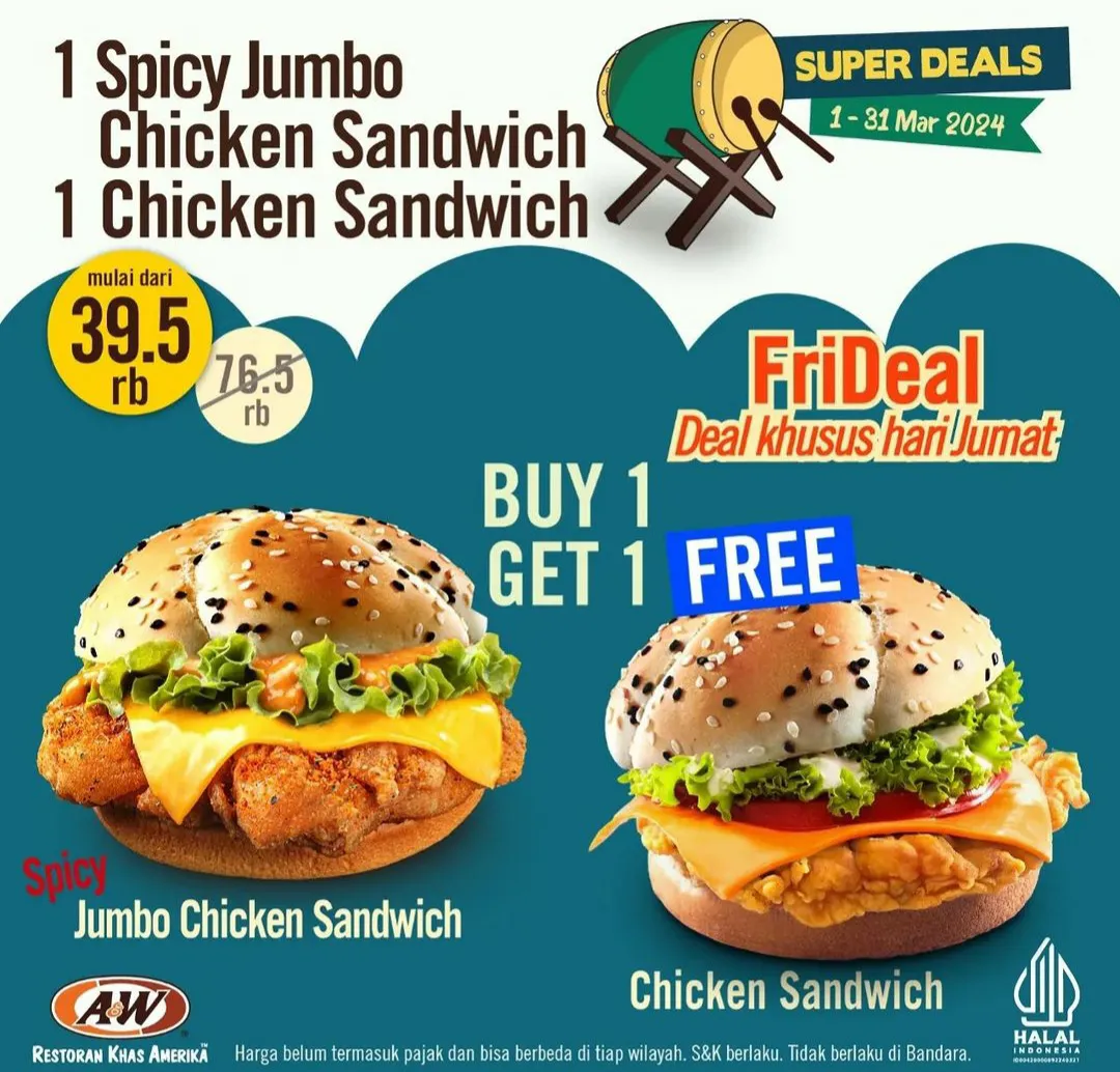 Promo AW Restoran Super Deals 1-31 Maret 2024