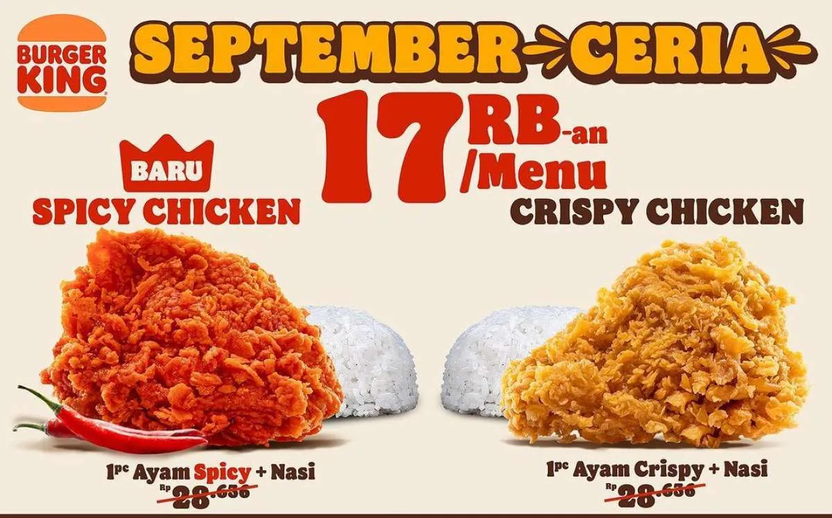 Promo Burger King September 2024 Serba Rp 17.000-an, Menu Baru Hemat Sampai 40%