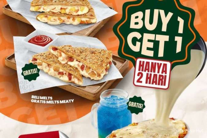 Promo Pizza Hut 23-24 Mei 2024: Buy 1 Get 1 Free Melts Pizza, Pasta, dan Blue Ocean