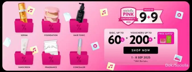 Promo Sociolla Road to 9.9 Periode 1-8 September 2025, Serum-Parfum Diskon hingga 60%