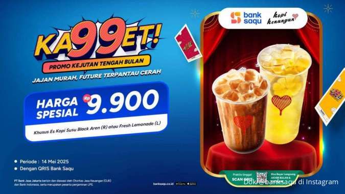 Promo Bank Saqu 14-16 Mei 2025 di Kopi Kenangan, Janji Jiwa dan Tomoro Coffee
