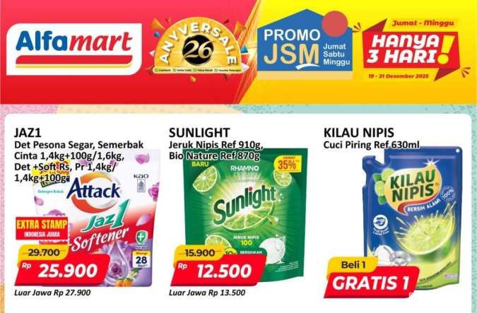 Promo JSM Alfamart 20 Desember 2025, Attack & Sunlight Hemat Sampai Besok