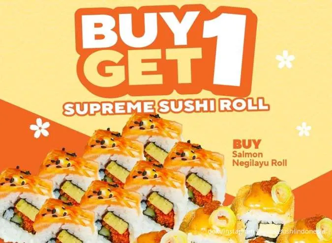 Promo Genki Sushi Agustus 2025, Buy 1 Get 1 Supreme Sushi Spesial Cuma Rp 90.000