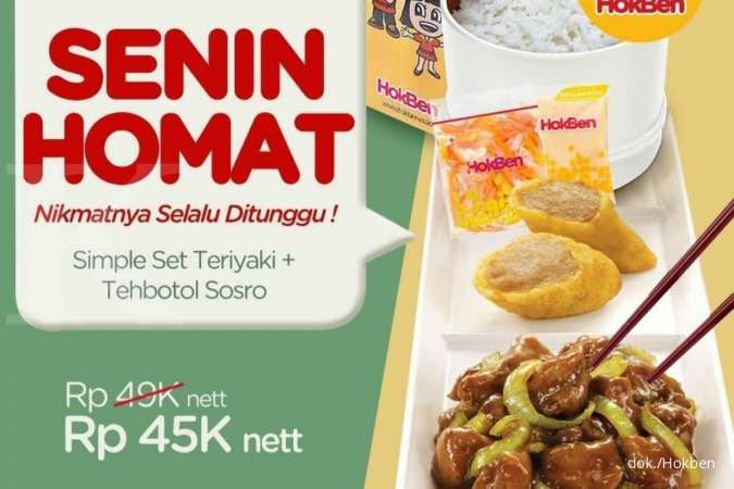 Promo Hokben 8 November 2021, Senin Homat Paket Makanan dan Minuman Rp 45.000 nett