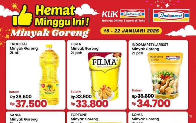 Promo Minyak Goreng Hemat di Indomaret 21 Januari 2025, Filma Rp 33.800 Sampai Besok