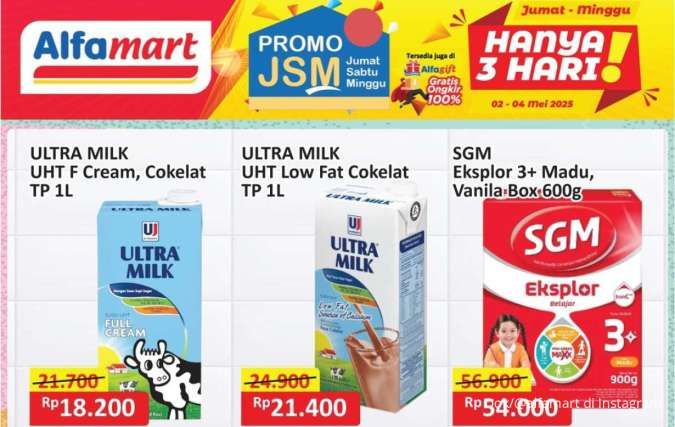 Promo JSM Alfamart Terbaru Bulan Mei 2025, Susu Harga Spesial di Akhir Pekan