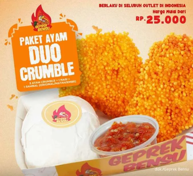 Promo Geprek Bensu Ayam Duo Crumble