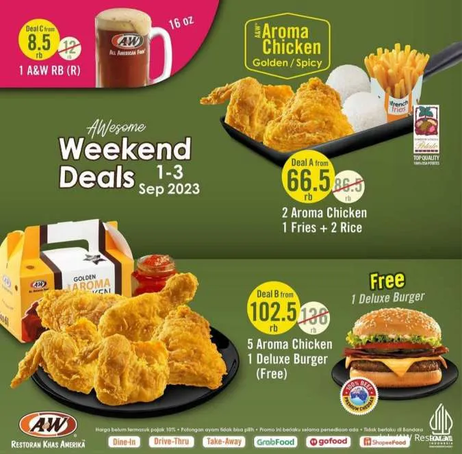 Promo AW Restoran September 2023: Weekend Deals edisi 1-31 Sept 2023