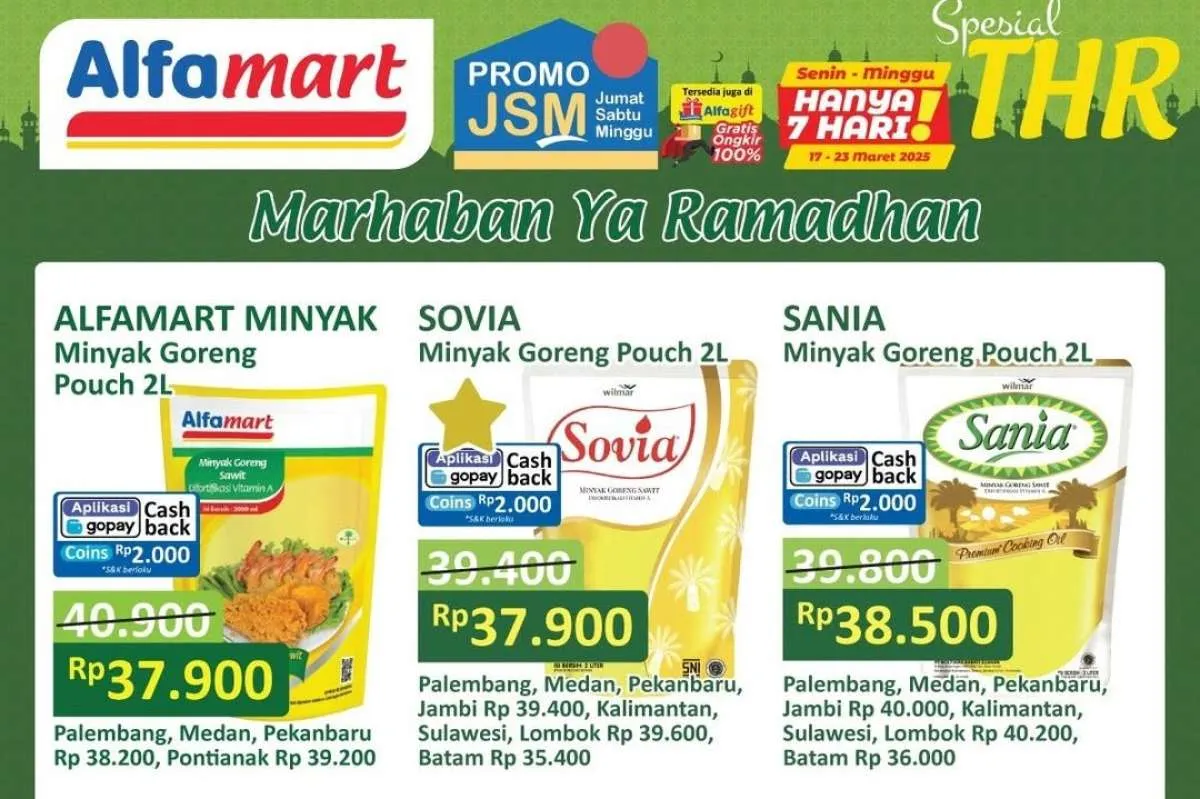 Promo Minyak Goreng Weekend Spesial THR 2025 di JSM Alfamart, Superindo dan Indomaret
