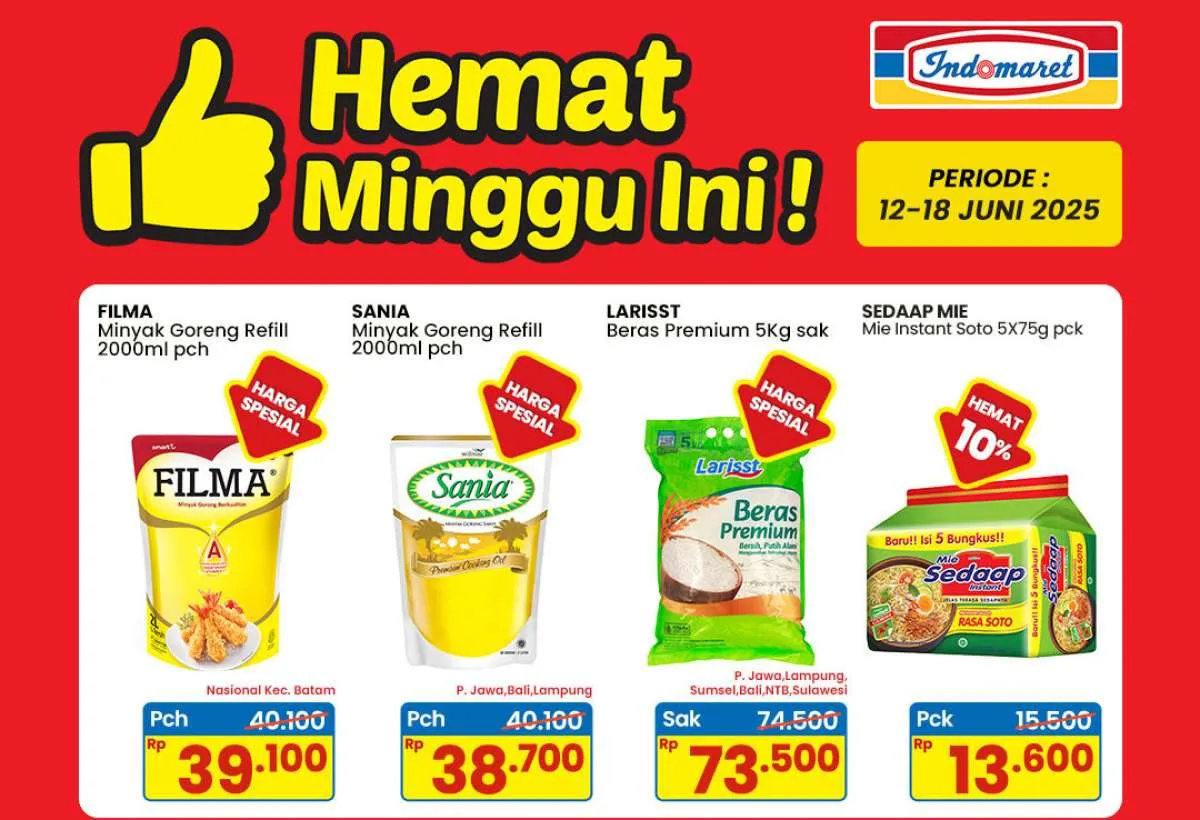 Promo Indomaret 12-18 Juni 2025, Minyak Goreng Filma & Beras Harga Spesial
