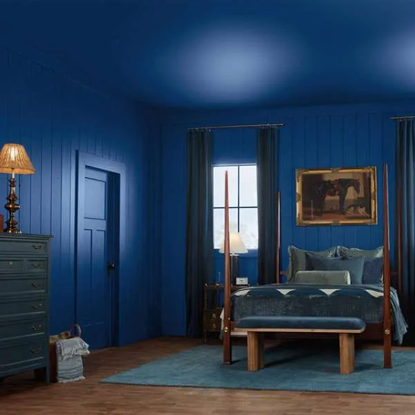 kamar tidur warna biru