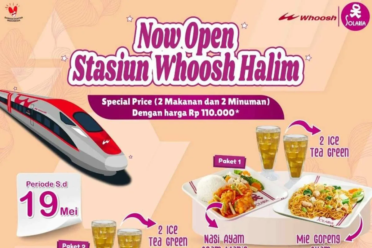 Promo Opening Solaria di Stasiun Whoosh Halim Diskon hingga 19 Mei 2024