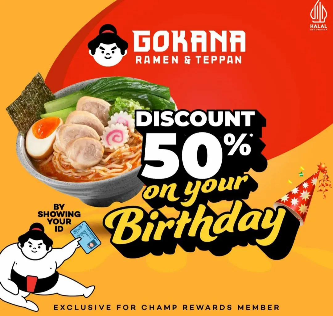 Promo Gokana Diskon 50% birthday voucher