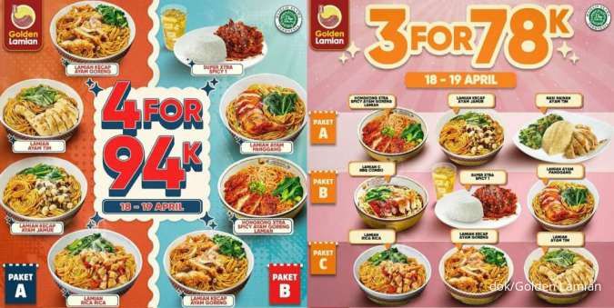 Promo Golden Lamian 19 April 2024, Pilih 3 Porsi Mie Tarik Lamian Rp 78.000