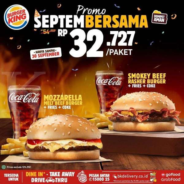 Promo Burger King ‘Septembersama’ 18-30 September 2020 