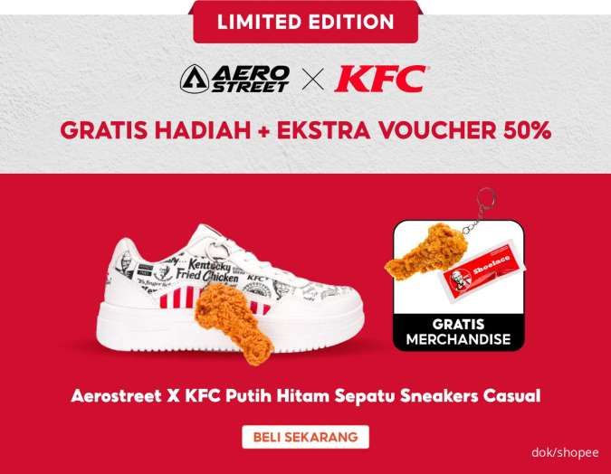 Aerostreet X KFC Rilis 28 Agustus 2023, Tersedia 4000 Pasang Sepatu Aroma Ayam Goreng