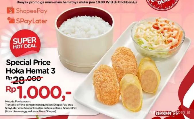 Hari Terakhir Promo HokBen ShopeePay SPayLater, Beli Hoka Hemat 3 Cuma Rp 1.000