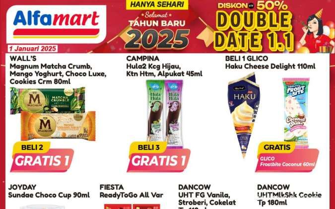 Promo Alfamart Tahun Baru 1 Januari 2025, Promo Micellar Water dan Es Krim Hari Ini