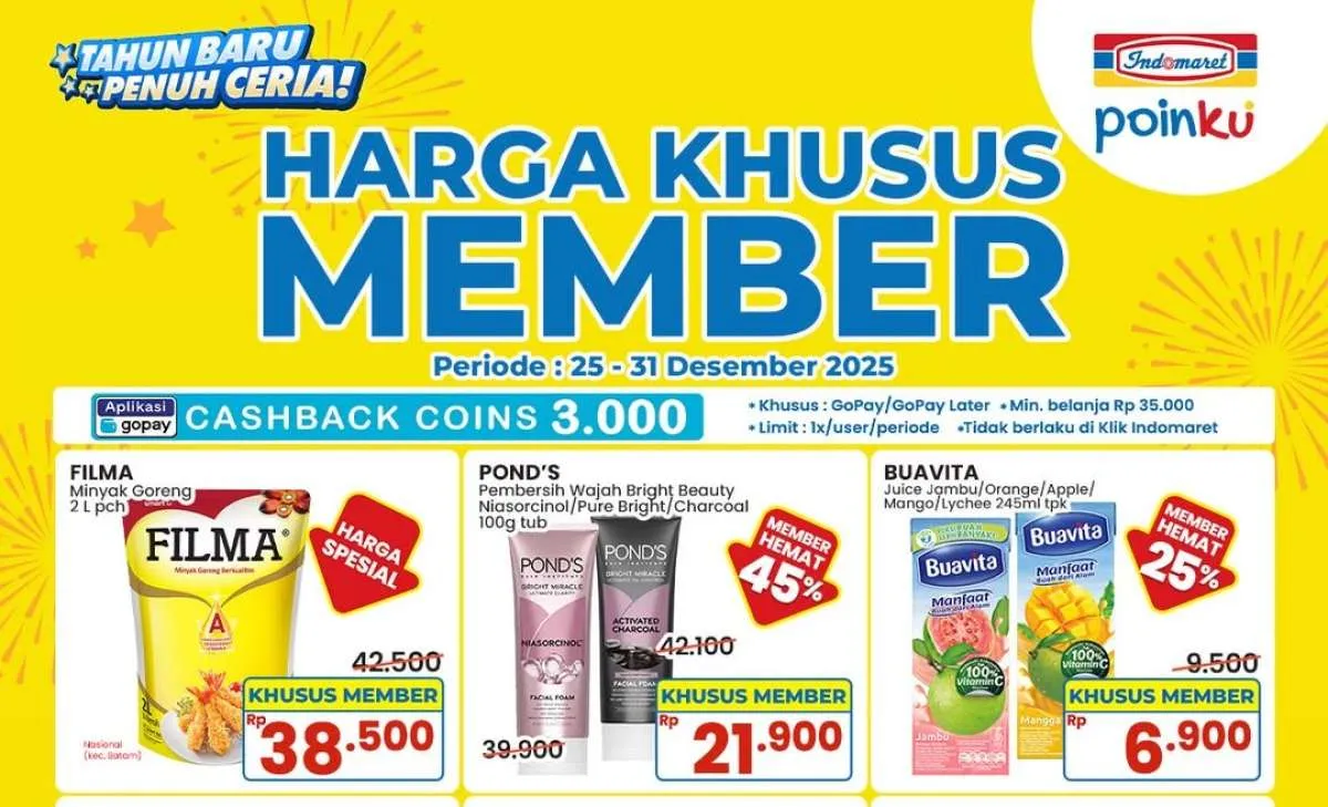 Promo Indomaret Khusus Member, Filma Hingga Pond's Diskon Akhir Tahun 2025