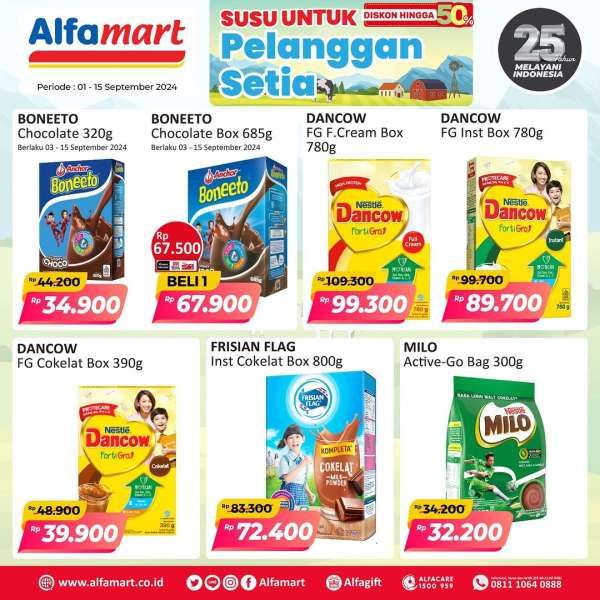 Promo Alfamart 1-15 September 2024, Susu Diskon Sampai 50%