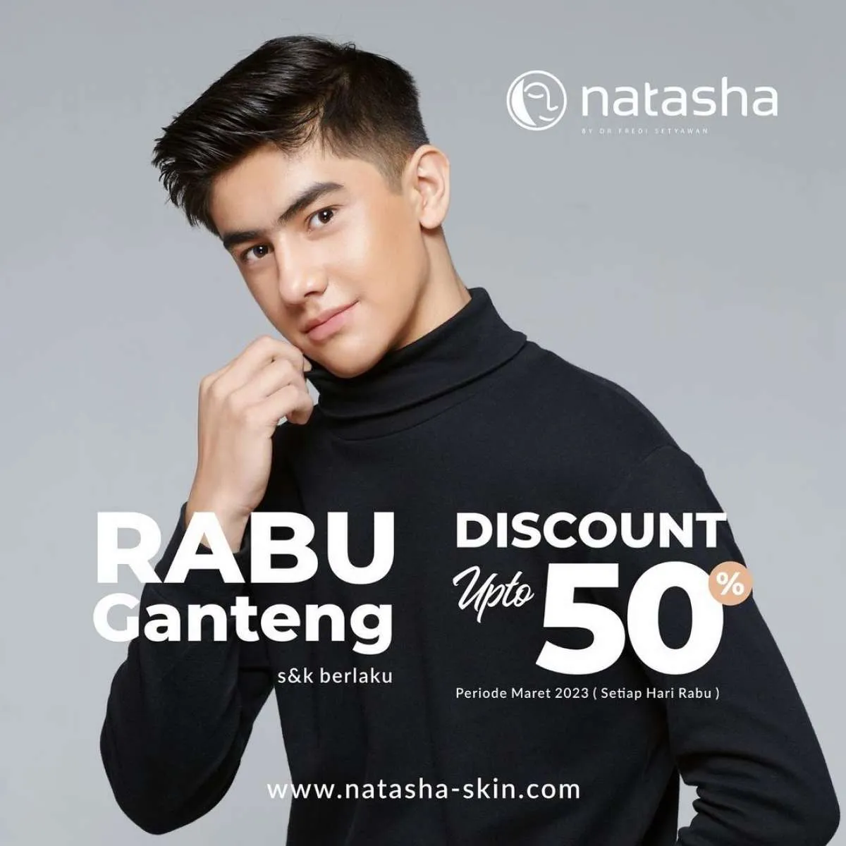Promo Rabu Ganteng Periode Maret 2023 di Klinik Natasha, Facial Pria Diskon 50%