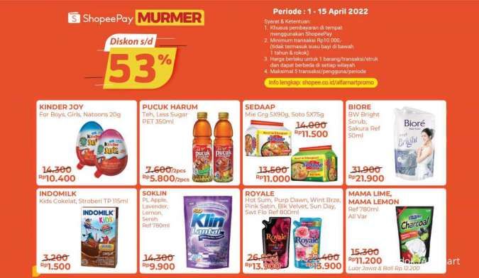 Promo Alfamart via ShopeePay 1-15 April 2022, Diskon 53% Paket Murmer Spesial Ramadan