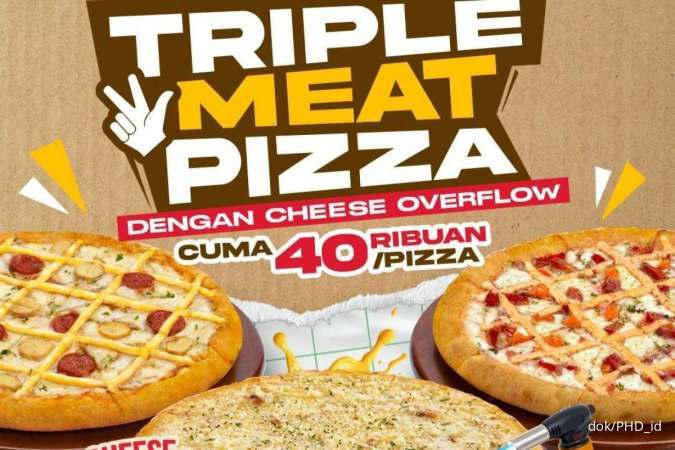 Promo PHD Terbaru 14-30 Juni 2024, Triple Meat Pizza Isi 3 Pizza Cuma Rp 120.000