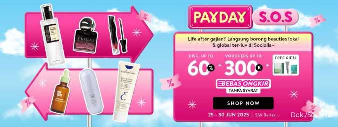 Promo Sociolla Payday Periode 25-30 Juni 2025, Serum-Hair Oil Diskon hingga 60%