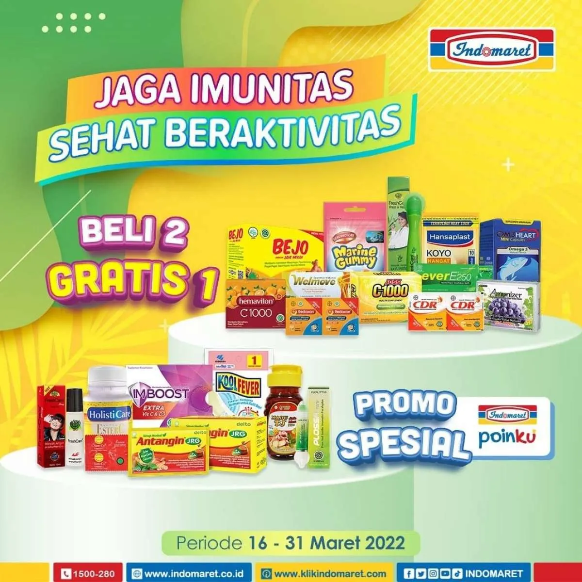 Promo Indomaret Edisi Produk Kesehatan s/d Akhir Maret, Aneka Vitamin Beli 2 Gratis 1