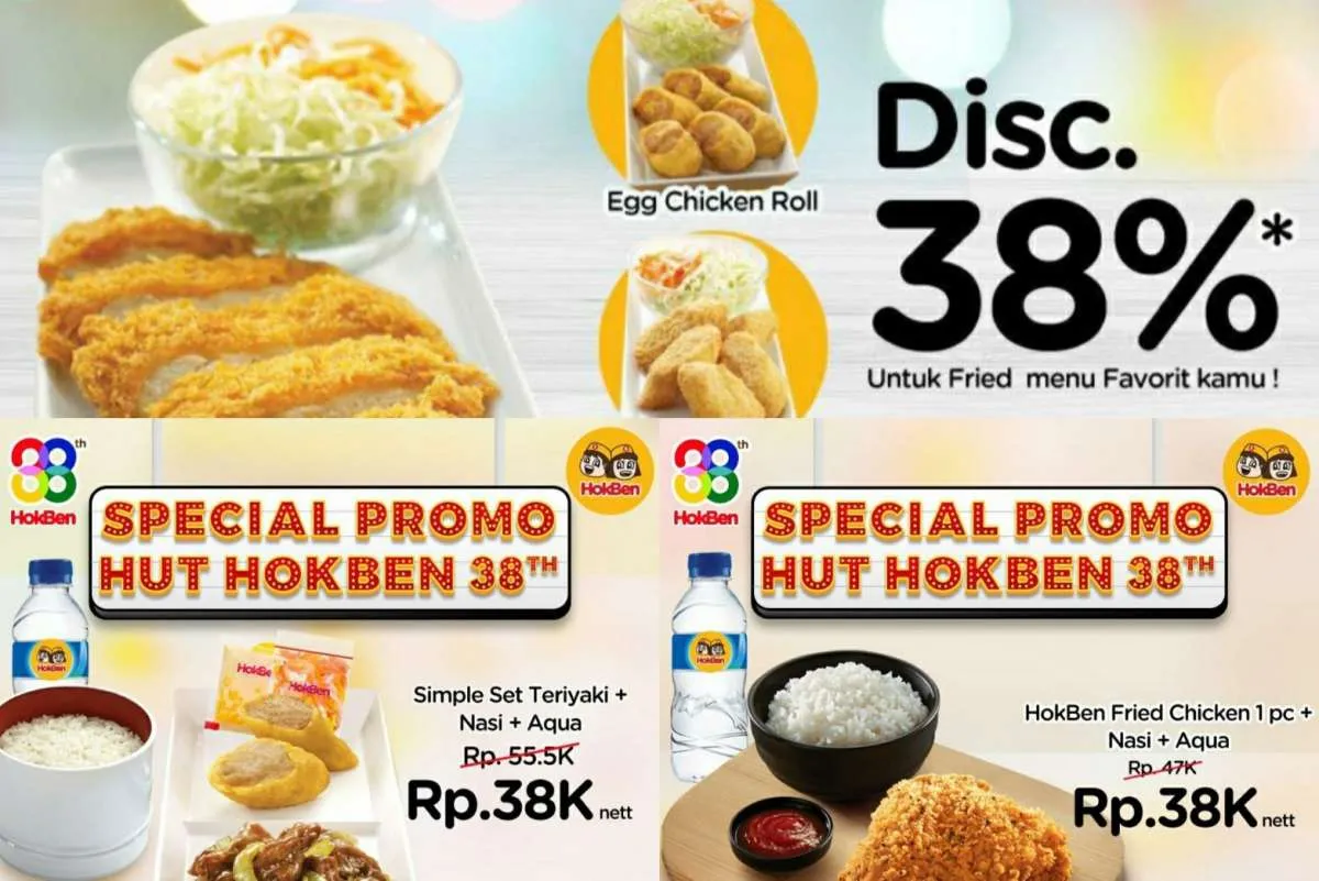 Promo HUT Hokben ke-38 Edisi 18-30 April 2023, Semua Paket Serba Rp 38.000