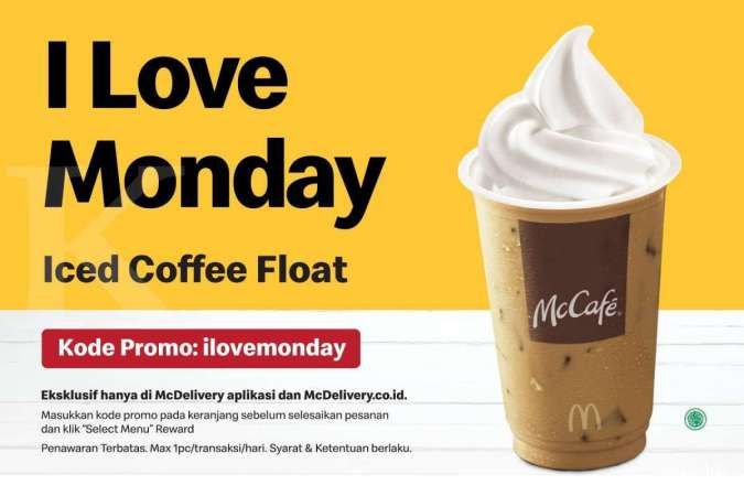 Tiap Senin! Promo McD I Love Monday Iced Coffee Float Rp 5.000 via McDelivery