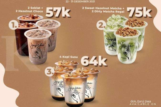 Pesta Akhir Tahun! Promo Janji Jiwa 22-31 Desember 2021, Beli 4 Minuman Harga Hemat 