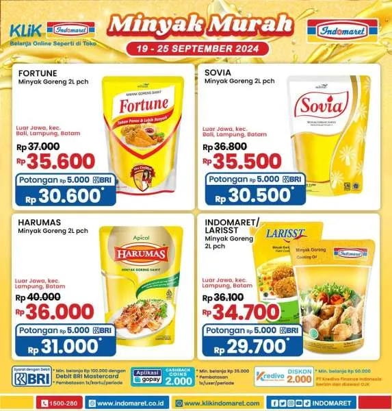 Promo Minyak Goreng Murah di Indomaret 19-25 September 2024