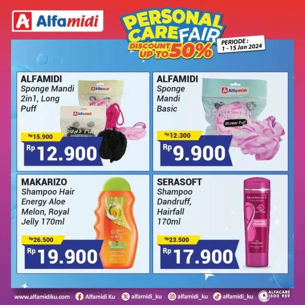 Promo Alfamidi Personal Care Fair Diskon s/d 50% Periode 1-15 Januari 2024