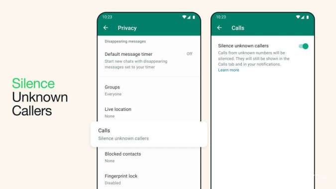 Fitur WhatsApp baru bisukan telepon nomor tak dikenal