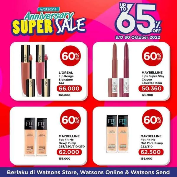 Promo Watson Anniversary Super Sale Periode sampai 30 Oktober 2022