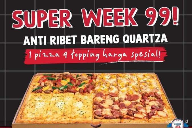 Promo 9.9. PHD Super Week 4-12 September 2023, Quartza Pizza 4 Topping Jadi Rp 99.000