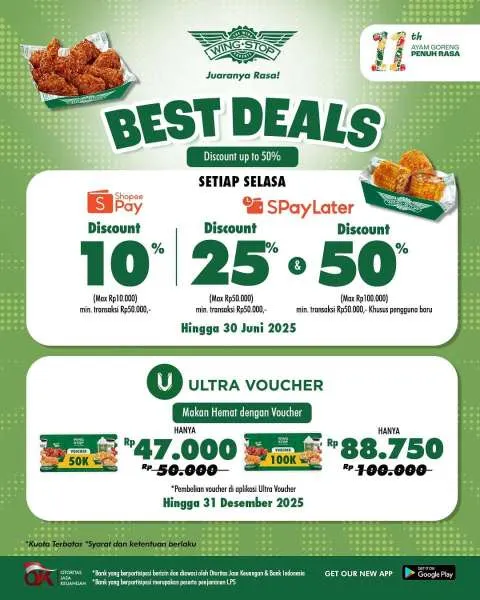Promo Wingstop dengan ShopeePay