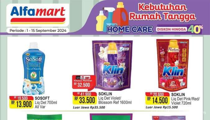 Promo Alfamart 1-15 September 2024, So Soft dan Sunlight-Mama Lemon Lebih Murah