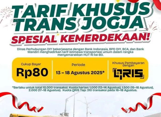 Promo Trans Jogja Spesial Kemerdekaan 13-18 Agustus, Pakai QRIS Cuma Bayar Rp 80