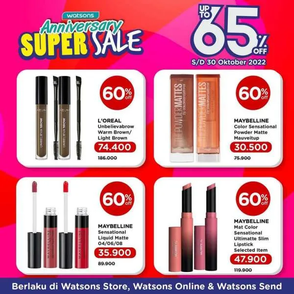 Promo Watson Anniversary Super Sale Periode sampai 30 Oktober 2022