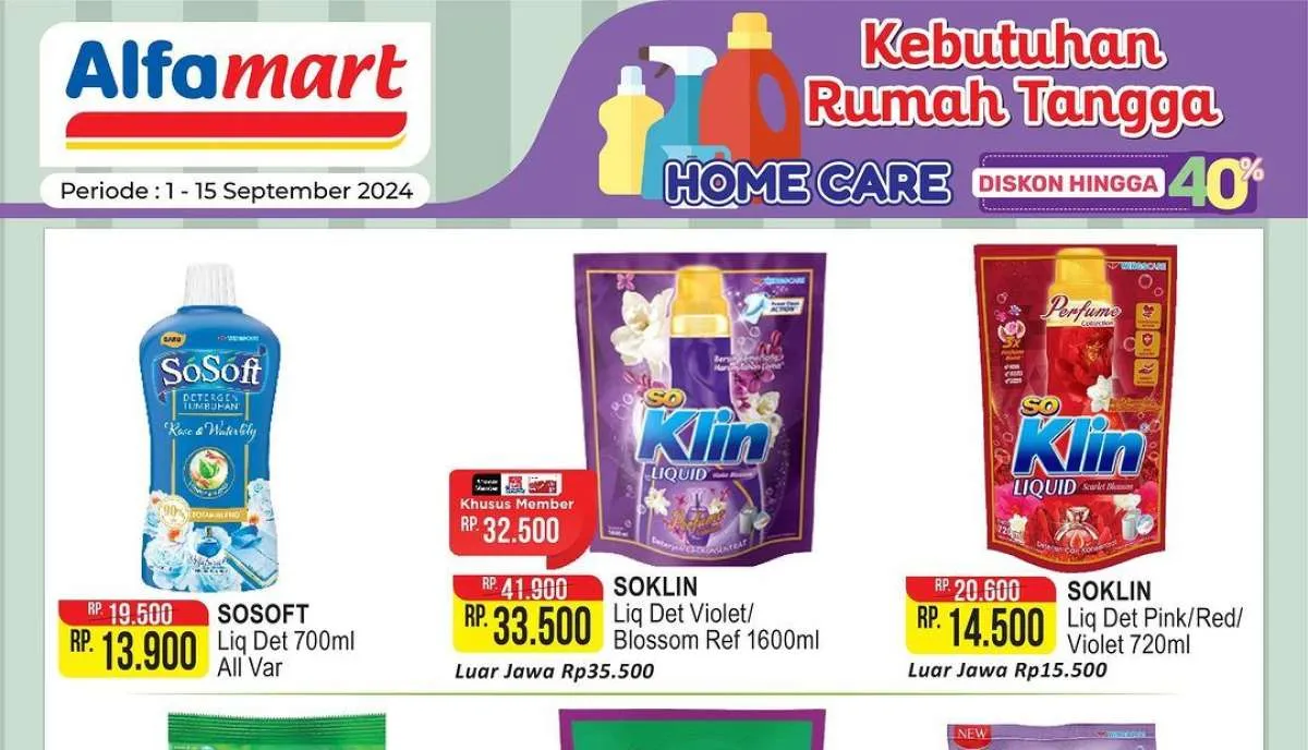 Promo Alfamart 1-15 September 2024, So Soft dan Sunlight-Mama Lemon Lebih Murah
