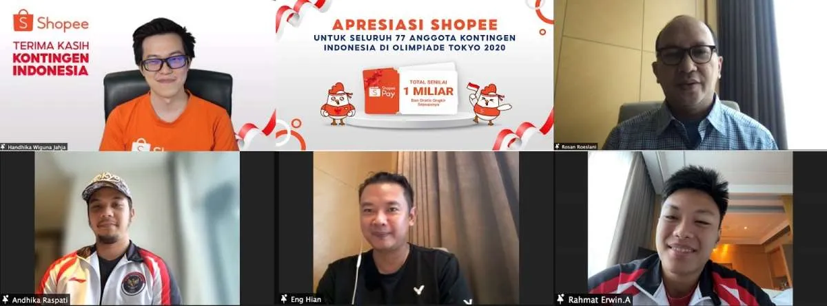 Shopee beri Rp 1 miliar dan gratis ongkir sepuasnya untuk seluruh kontingen RI