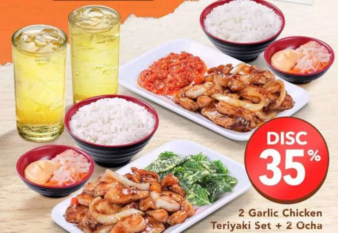 Promo Yoshinoya Makan Berdua Chicken Teriyaki + Ocha Diskon 35%, Hari Ini Terakhir