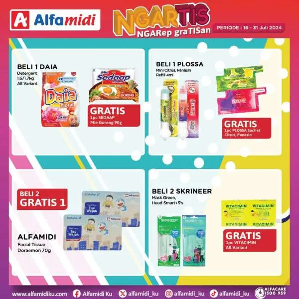 Promo Alfamidi Ngartis (Ngarep Gratisan) Periode 16-31 Juli 2024