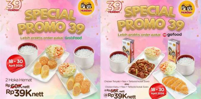 Hokben Promo HUT 39 di Gofood-Grabfood April 2024, Chicken Katsu Serba Rp 39.000