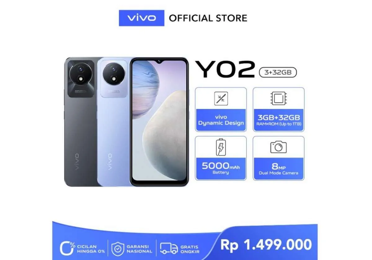 Spesifikasi dan Harga HP Vivo Y02, HP Murah Terbaru dari Vivo
