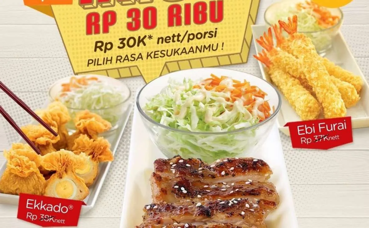 Promo HokBen terbaru 22 September, nikmati Rabu Rp 30.000 untuk menu favorit Anda